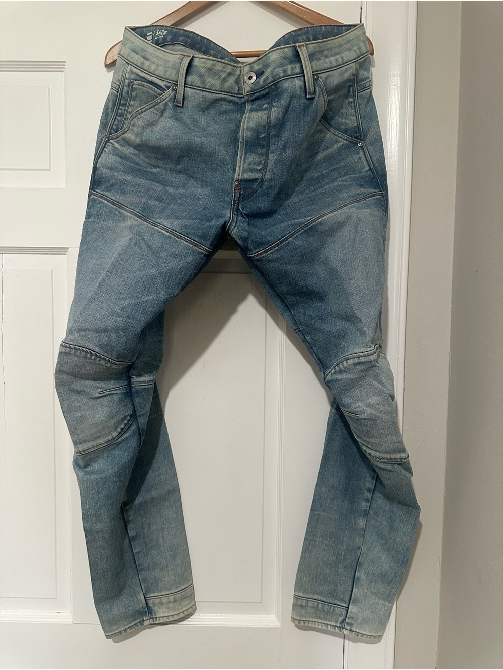 G-Star Slim Straight Light Blue Moto Jeans
